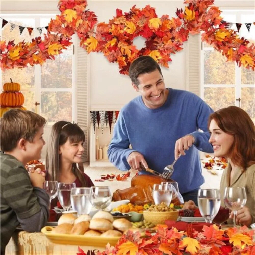6 Pack 5.8Ft Artificial Maple Leaf Garland - Fall Decor for Home & Thanksgiving